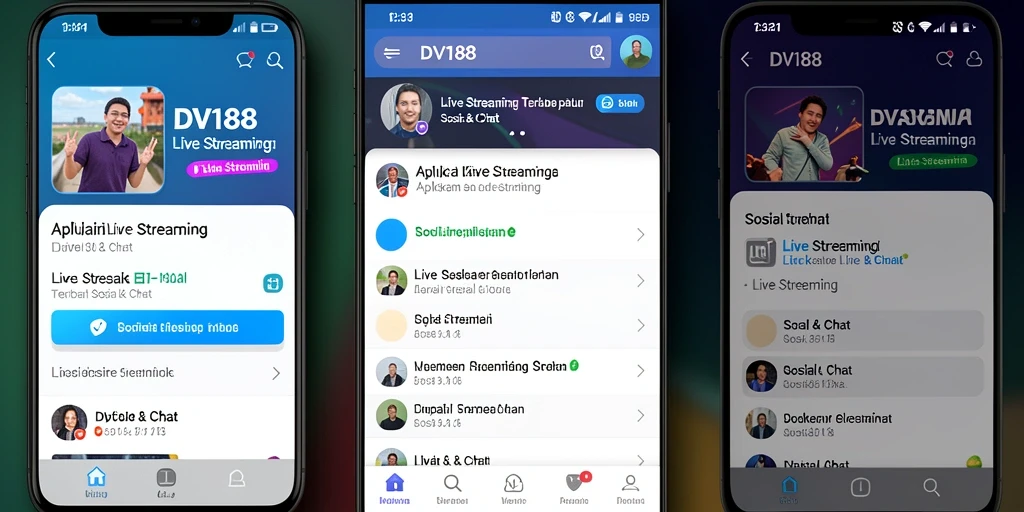 Tampilan antarmuka DV188 saat Live Streaming yang menarik.