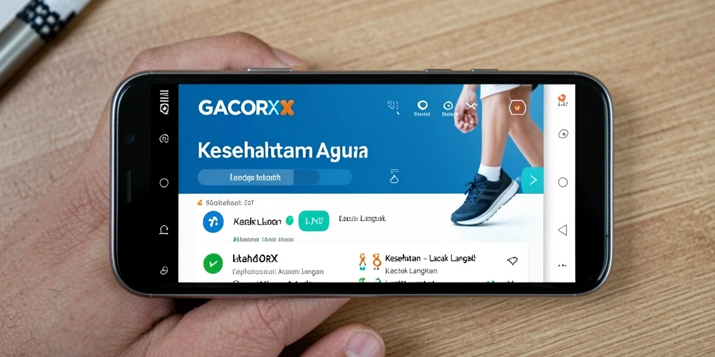 Antarmuka utama GACORX menampilkan data langkah harian yang jelas.