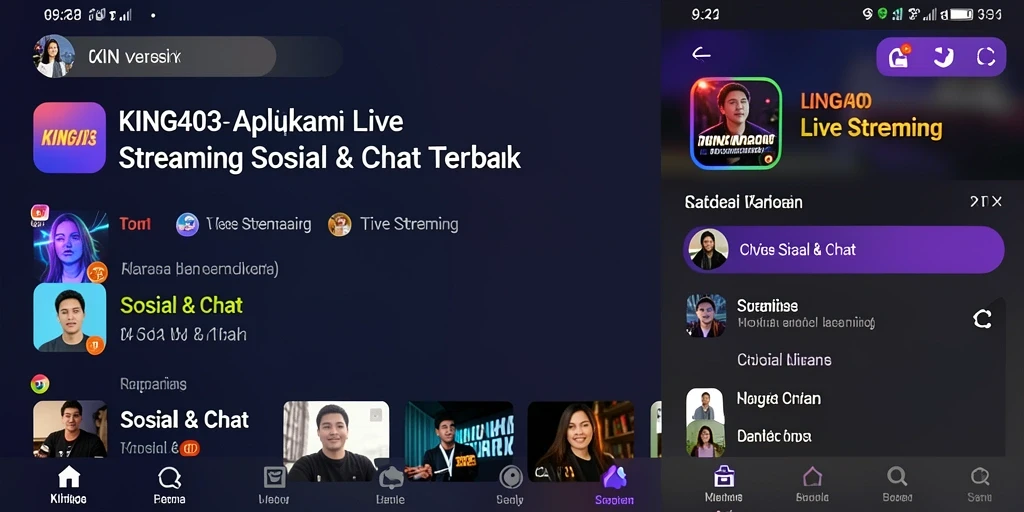 Tampilan antarmuka KING403 yang sederhana dan fungsional untuk Live Streaming.