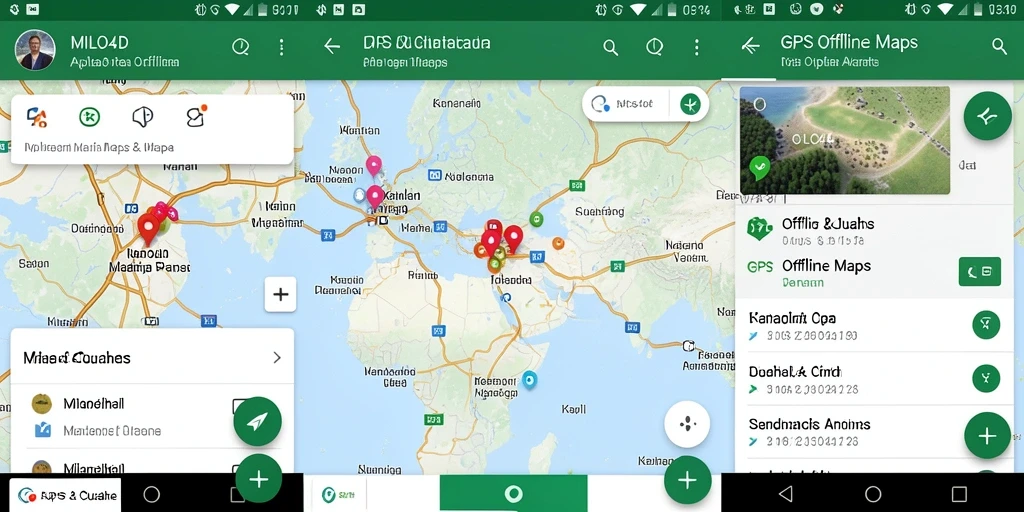 Antarmuka pengguna MILO4D dengan fitur GPS Offline Maps.