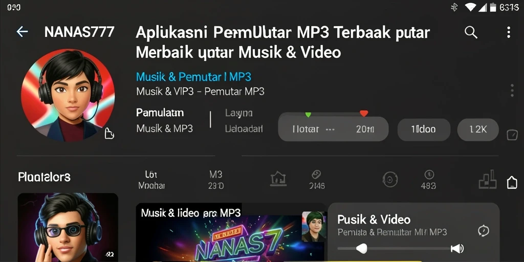 Antarmuka NANAS777 yang modern dan fungsional untuk Pemutar MP3.