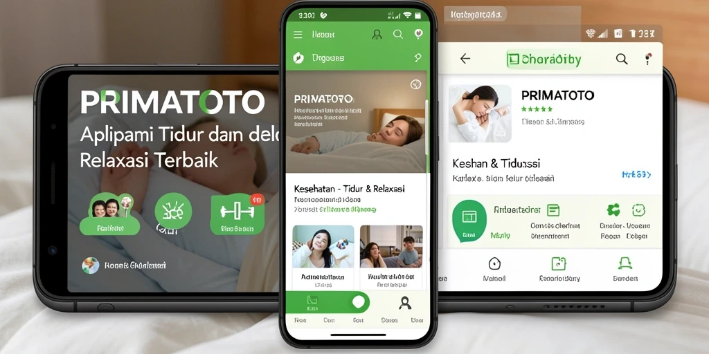Tampilan antarmuka PRIMATOTO yang nyaman dan menenangkan untuk Tidur & Relaksasi.