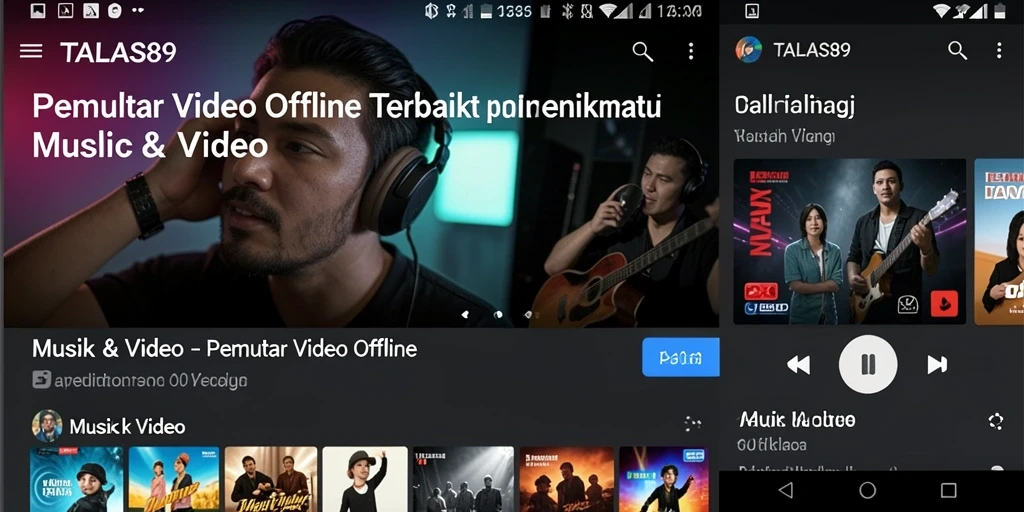 Antarmuka pemutar video offline TALAS89 yang intuitif dan efisien.