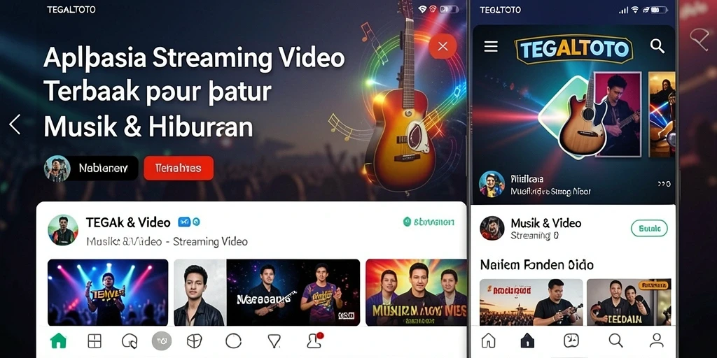 Tampilan antarmuka TEGALTOTO dengan berbagai pilihan video streaming.