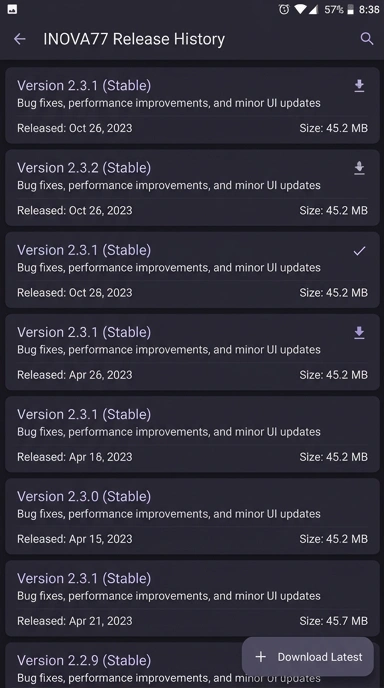 Riwayat versi inova77 untuk pengguna Android